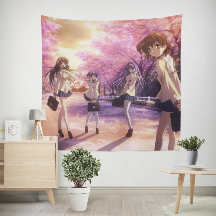 Nagisa and Kyou Clannad Diverse Cast Anime Wall Tapestry