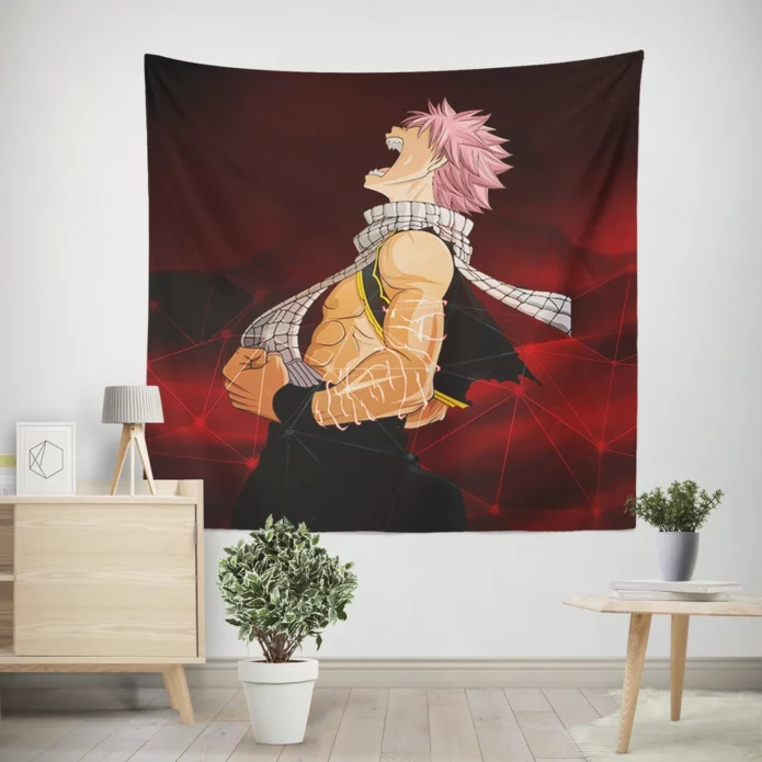 Natsu Dragneel Fairy Tail Fiery Hero Anime Wall Tapestry
