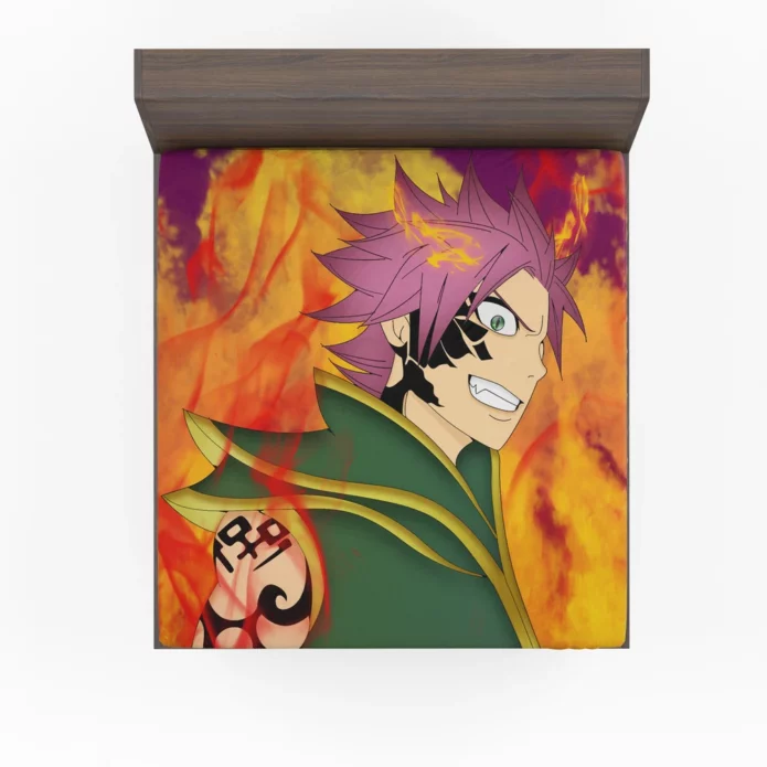 Natsu Dragneel Mastering Magic in Fairy Tail Anime Fitted Sheet