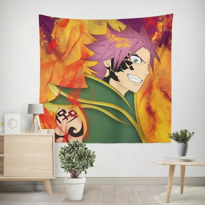 Natsu Dragneel Mastering Magic in Fairy Tail Anime Wall Tapestry