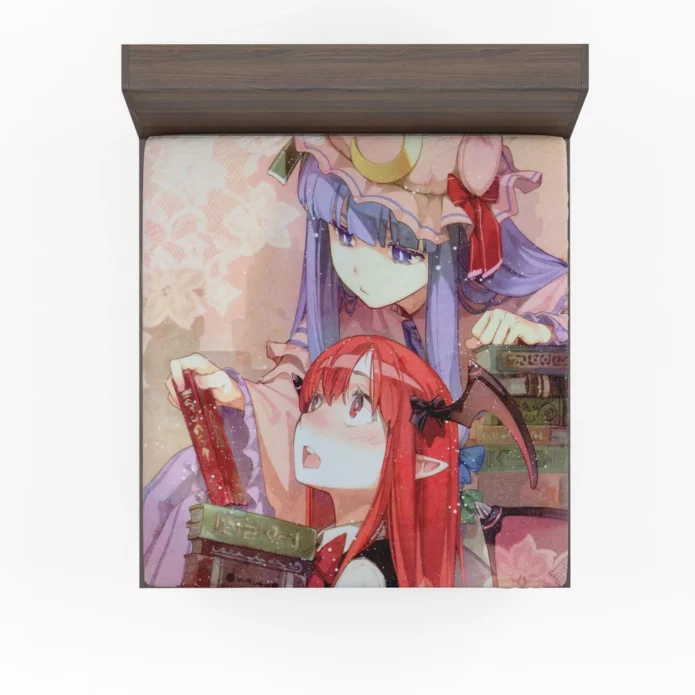 Patchouli and Koakuma Touhou Duo Anime Fitted Sheet