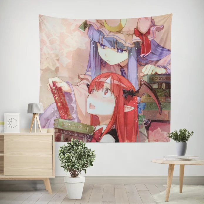 Patchouli And Koakuma Touhou Duo Anime Wall Tapestry