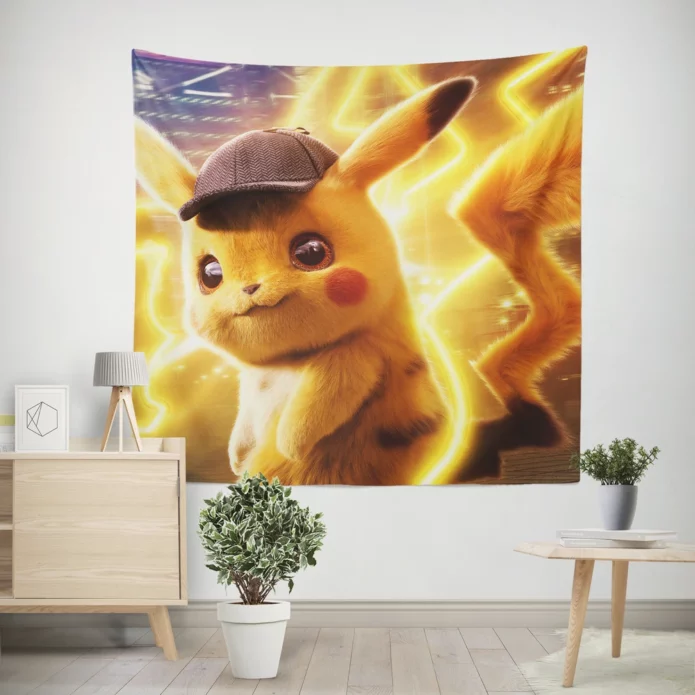 Pikachu Detective Mystery Caffeine Chronicles Anime Wall Tapestry