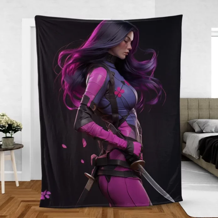 Psylocke Marvelous Mutant Fleece Blanket