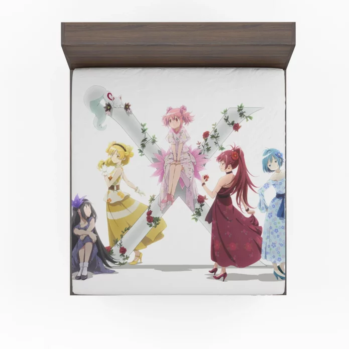 Puella Magi Ensemble Sayaka Circle Anime Fitted Sheet