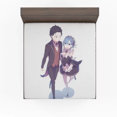 Rem and Subaru Re ZERO Dynamic Duo Anime Fitted Sheet