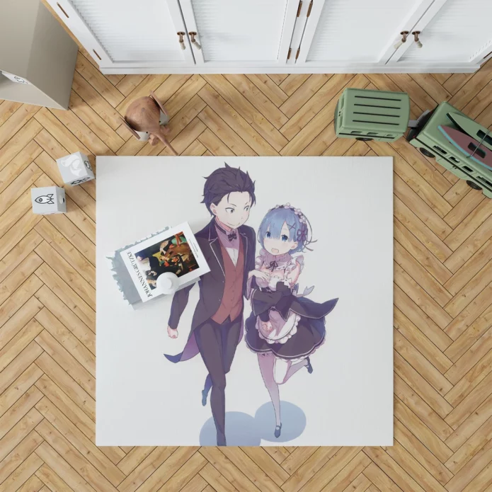 Rem and Subaru Re ZERO Dynamic Duo Anime Rug