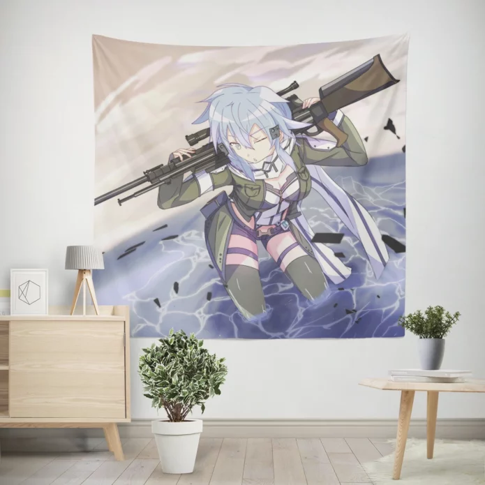 SAO II Sinon Digital Journey Anime Wall Tapestry