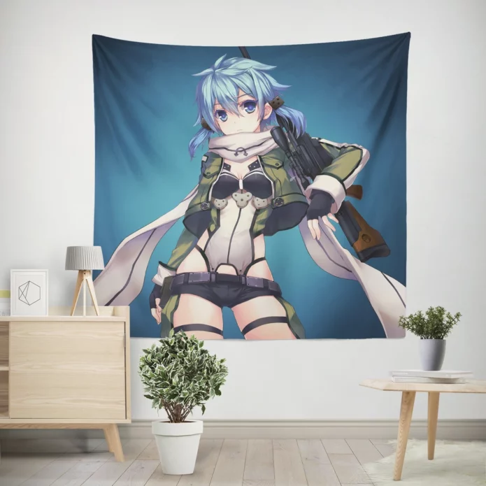 SAO II Sinon Gaming Odyssey Anime Wall Tapestry