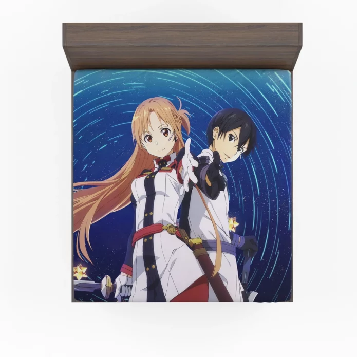 SAO Ordinal Scale Asuna and Kirito Movie Anime Fitted Sheet