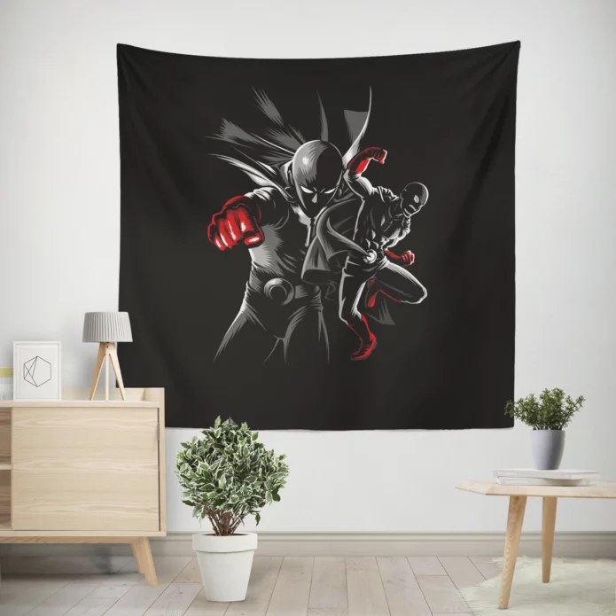 Saitama Power One-Punch Man Might Anime Wall Tapestry