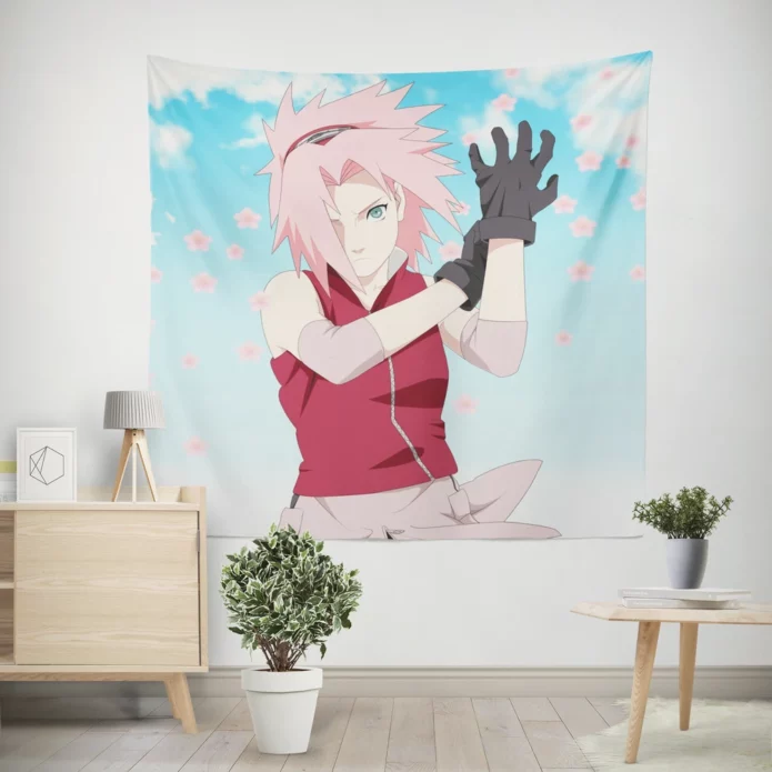 Sakura Haruno Naruto Blossoming Kunoichi Anime Wall Tapestry