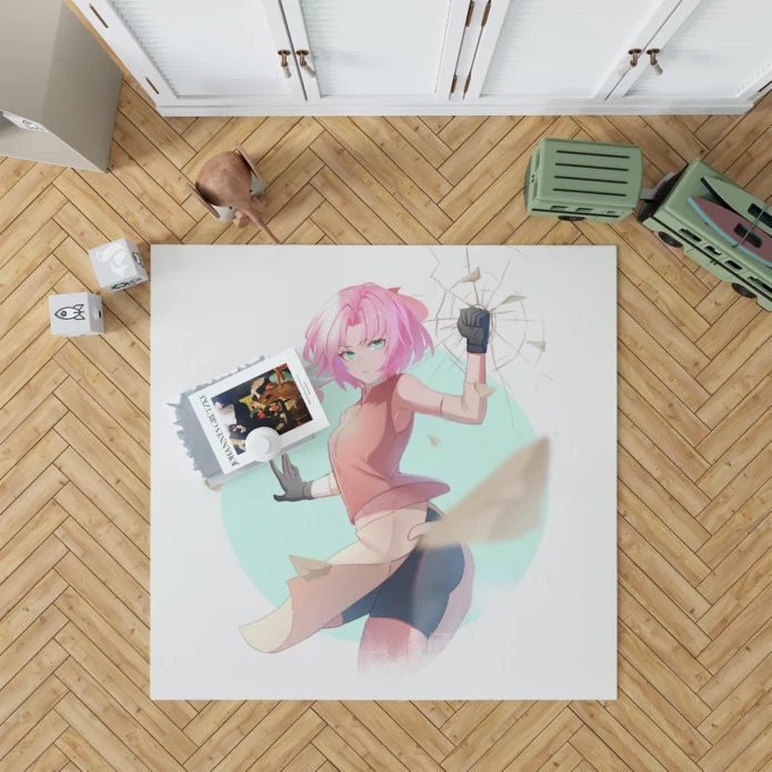 Sakura Haruno Naruto Determined Ninja Anime Rug