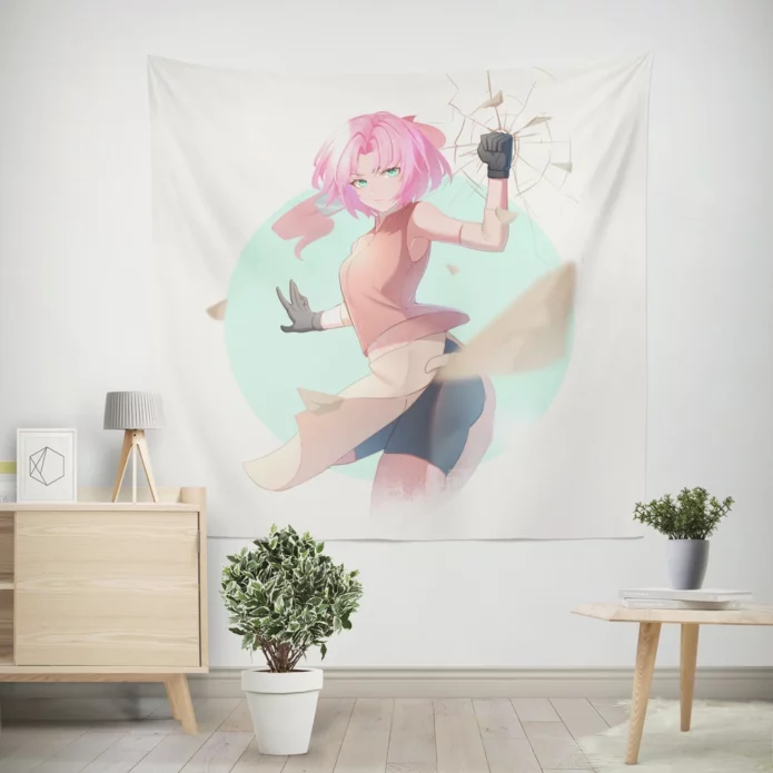 Sakura Haruno Naruto Determined Ninja Anime Wall Tapestry