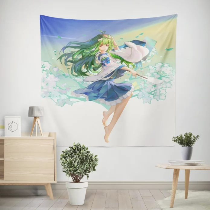 Sanae Kochiya Touhou Serene Anime Wall Tapestry