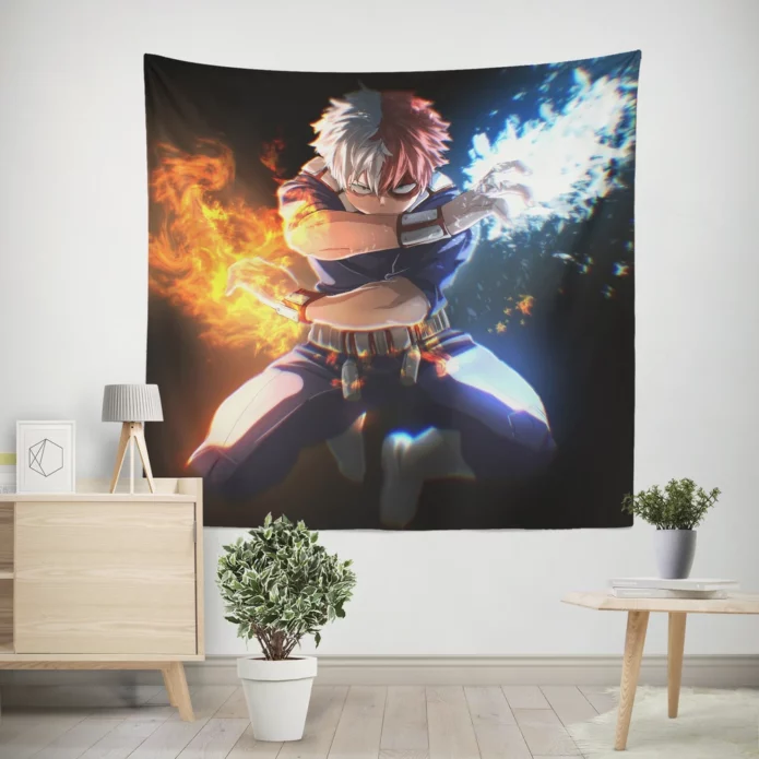 Shoto Todoroki Heroic My Academia Anime Wall Tapestry