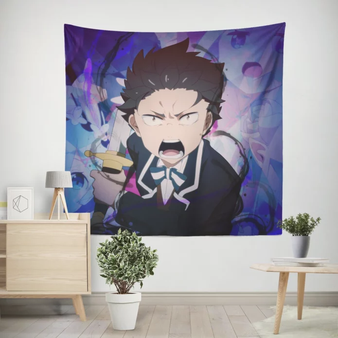 Subaru Natsuki Re ZERO Courageous Hero Anime Wall Tapestry