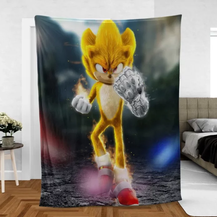 Super Saiyan Sonic the Hedgehog Chaos Unleashed Fleece Blanket