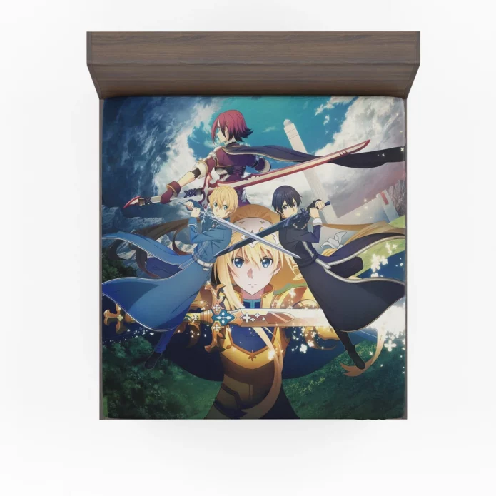 Sword Art Online Trio Eugeo and Alice Anime Fitted Sheet