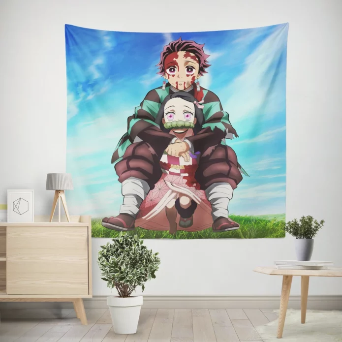 Tanjiro and Nezuko Demon Slayer Chronicles Anime Wall Tapestry