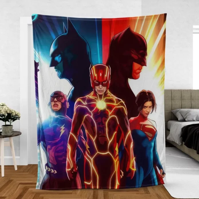 The Flash Movie Speed Force Unleashed Fleece Blanket