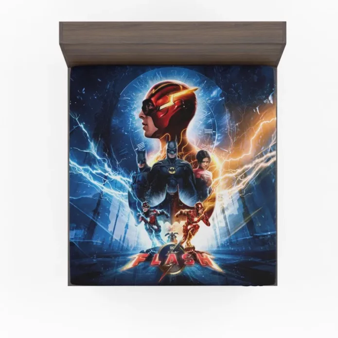 The Flash Poster Speeding into Action Fitted Sheet