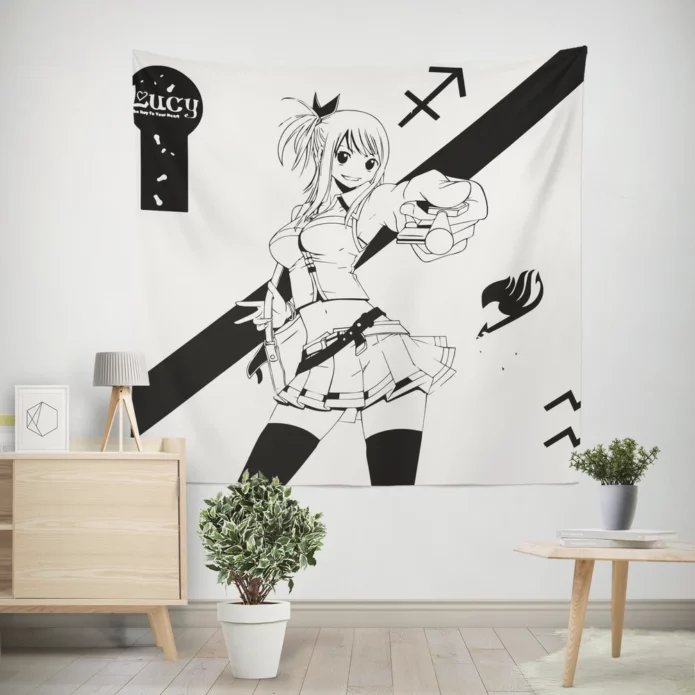 Unveiling Lucy Fairy Tail Prodigy Anime Wall Tapestry