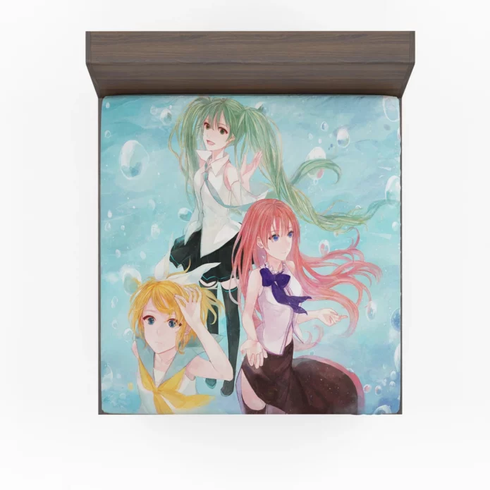 Vocaloid Ensemble Miku Luka Rin Anime Fitted Sheet