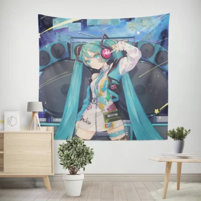 Vocaloid Mecha Fanart Hatsune Miku Anime Wall Tapestry