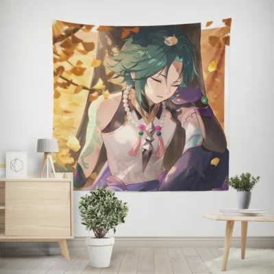 Xiao Genshin Guardian Spirit Anime Wall Tapestry