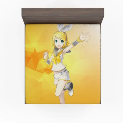 Yellow Melody Rin Kagamine Anime Fitted Sheet