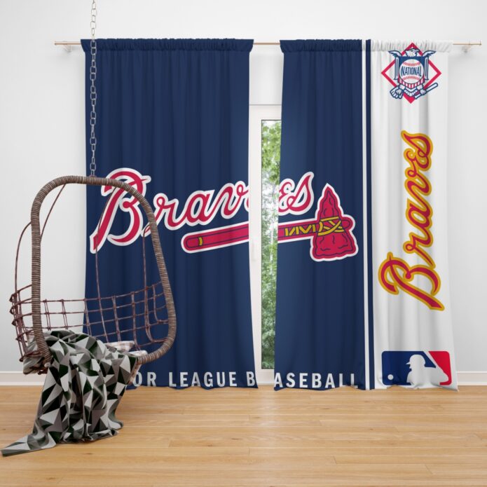 Atlanta Braves MLB Baseball National League Window Curtain