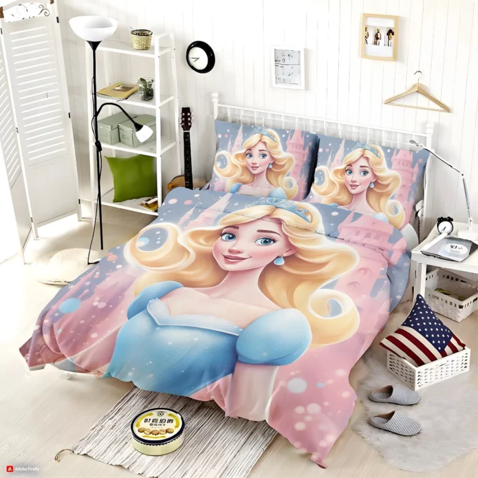 Disney Princess Cinderella Stencil Art Bedding Set