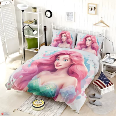 Mermaid Princess Teen Girls Rose Bedding Set