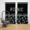 VS Pink Pattern with Green and White Palm Leaves Window Curtain