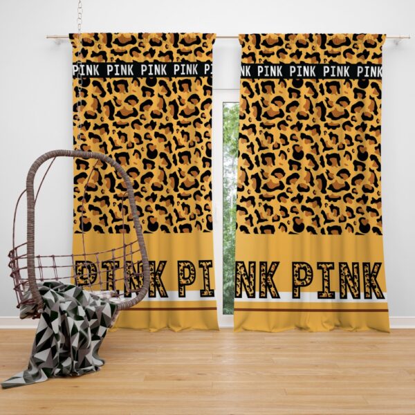 Victoria's Secret Pink Leoperd Pattern Print Window Curtain