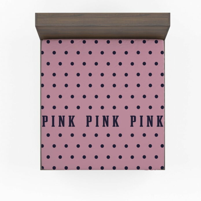 Victoria's Secret Pink Color Polka Dot Pattern Bedding Fitted Sheet