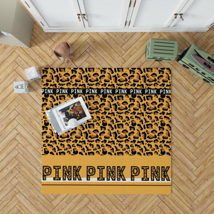 Victoria's Secret Pink Leoperd Pattern Print Floor Rug Mat