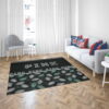 VS Pink Pattern with Green and White Palm Leaves Floor Rug Mat