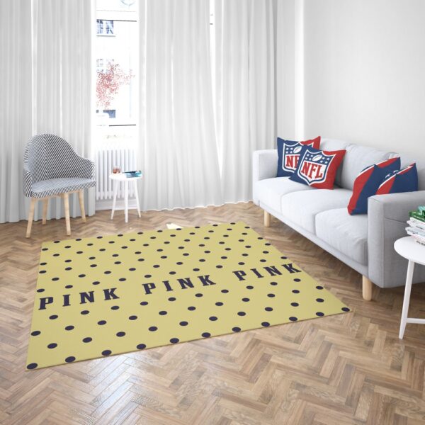 Victoria's Secret Yellow Color Polka Dot Pattern Floor Rug Mat
