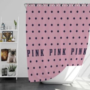 Victoria's Secret Pink Color Polka Dot Pattern Shower Curtain