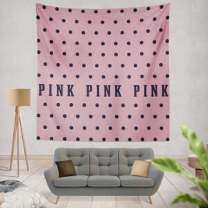 Victoria's Secret Pink Color Polka Dot Pattern Wall Hanging Tapestry
