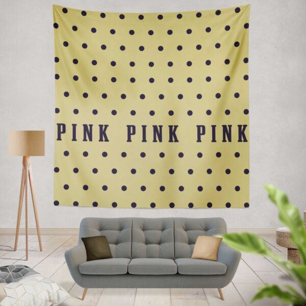Victoria's Secret Yellow Color Polka Dot Pattern Wall Hanging Tapestry